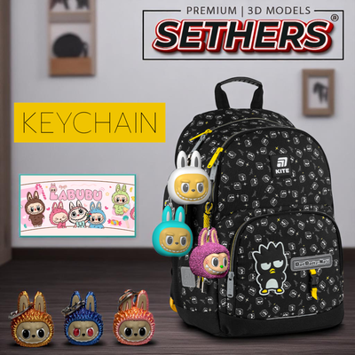 Labubu Keychains Set of 3 | Complete Set | 3D Printing STL Models