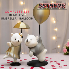 Lady Bear Dancing with Umbrella | Best 3D Printing STL Model Files at Sethers