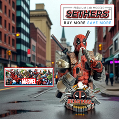 Deadpool Double Barrel Bust | Marvel | Best 3D Printing Model Files