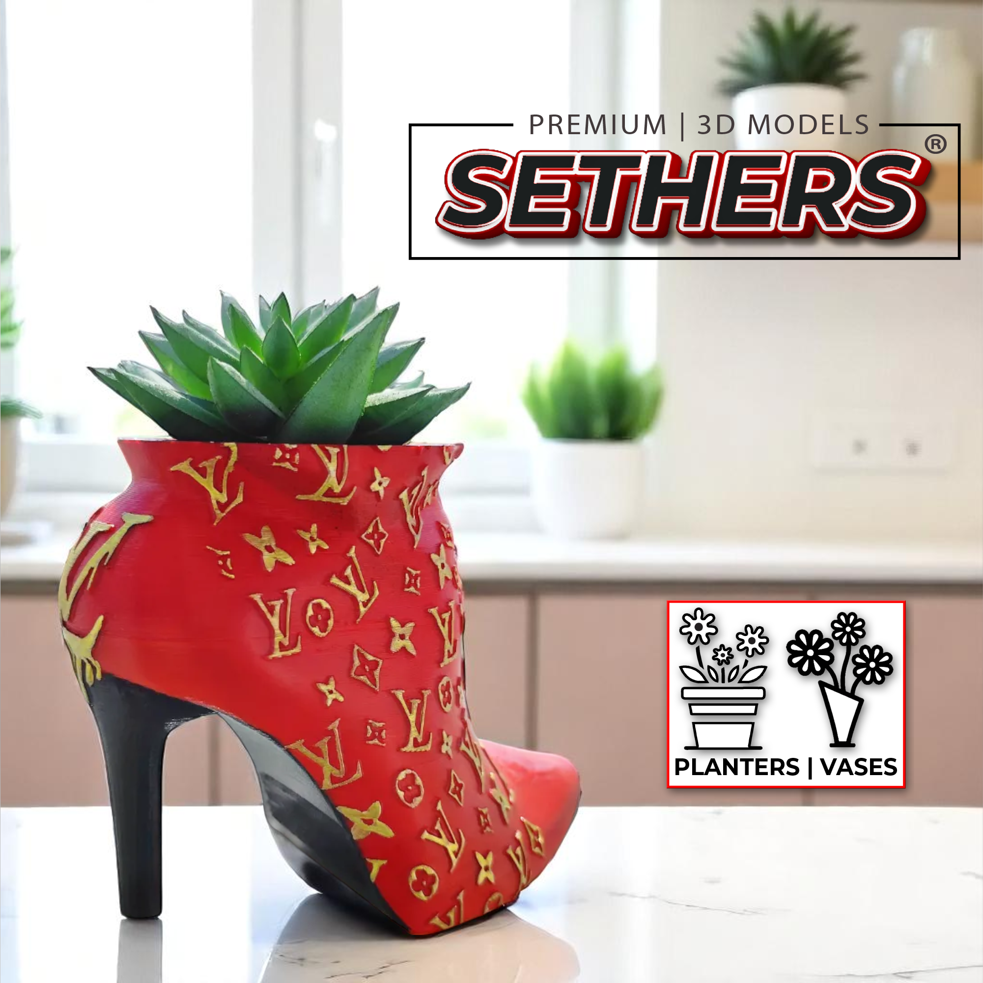 louis vuitton plant pot Louis Vuitton High Heel Shoe | Vase Planter Flower Pot