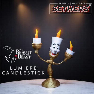 Lumiere Candlestick | Beauty and the Beast | 3D Printer Model Files