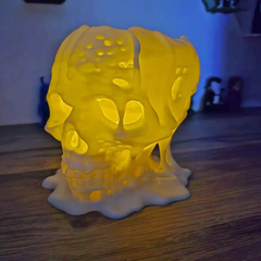 Melting Skull Tea Light Candle | 3D Printer Model Files