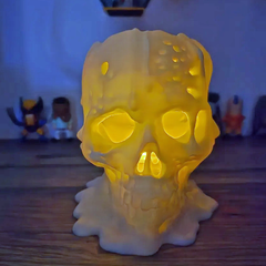 Melting Skull Tea Light Candle | 3D Printer Model Files