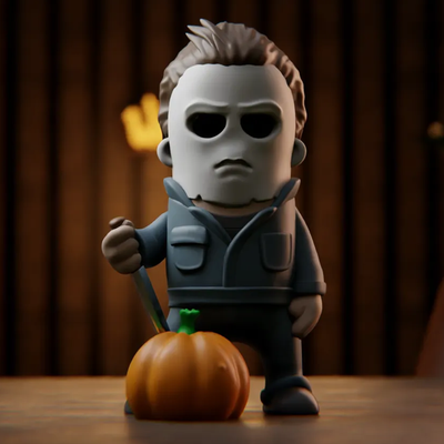 Michael Myers Halloween with Pumpkin Mini Figure | 3D Printer Model Files