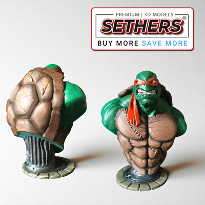 Michelangelo Bust | TMNT Teenage Mutant Ninja Turtles | 3D Printer Model