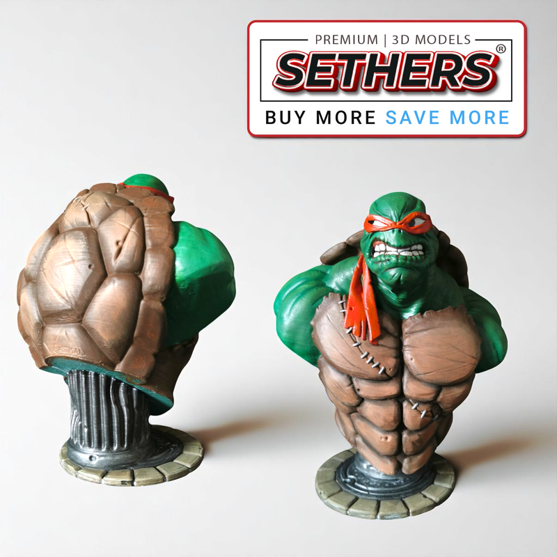 Michelangelo Bust | TMNT Teenage Mutant Ninja Turtles | 3D Printer Model