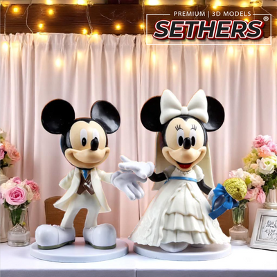 Mickey Minnie Mouse Wedding Bride Groom | 3D Printing Models at Sethers