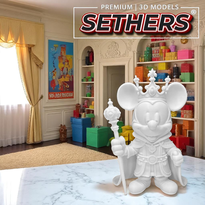 Mickey Mouse as Royal King | Best 3D Printer Model Files at Sethers