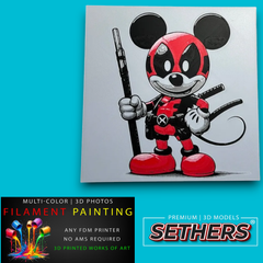 Mickey Mouse Deadpool | Photo Filament Painting | 3D Printer Models