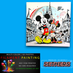 Mickey Mouse Family Disneyland | Photo Filament Painting | 3D Printer Models