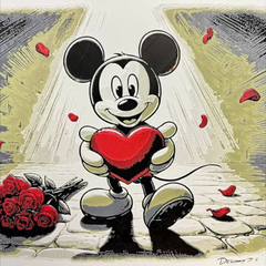 Mickey Mouse in Love | Photo Filament Painting | 3D Printer Model File