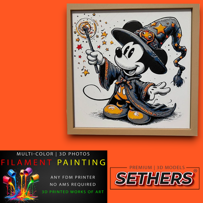 Mickey Mouse Witch | Photo Filament Painting | 3D Printer Models