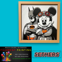 Mickey Mouse with Batman | Photo Filament Painting | 3D Printer Models