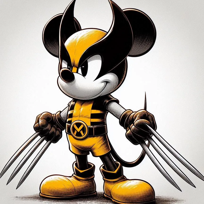 Mickey Mouse Wolverine | HueForge 3D Filament Painting Model File