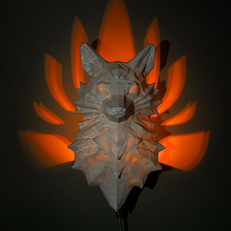 Nine-Tailed Fox Wall Night Light | 3D Printer Model Files