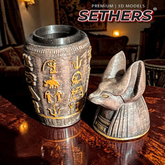 Egyptian Canopic Jar Duamutef | Best 3D Printing Model Files at Sethers