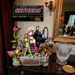 Batman Female Villains of Arkham Asylum Diorama | 3D Printing Models