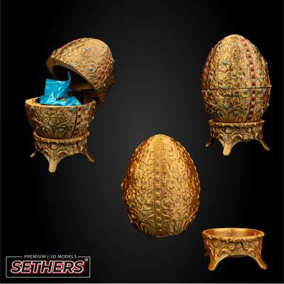 Ornate Easter Egg Hidden Container | 3D Printer Model Files