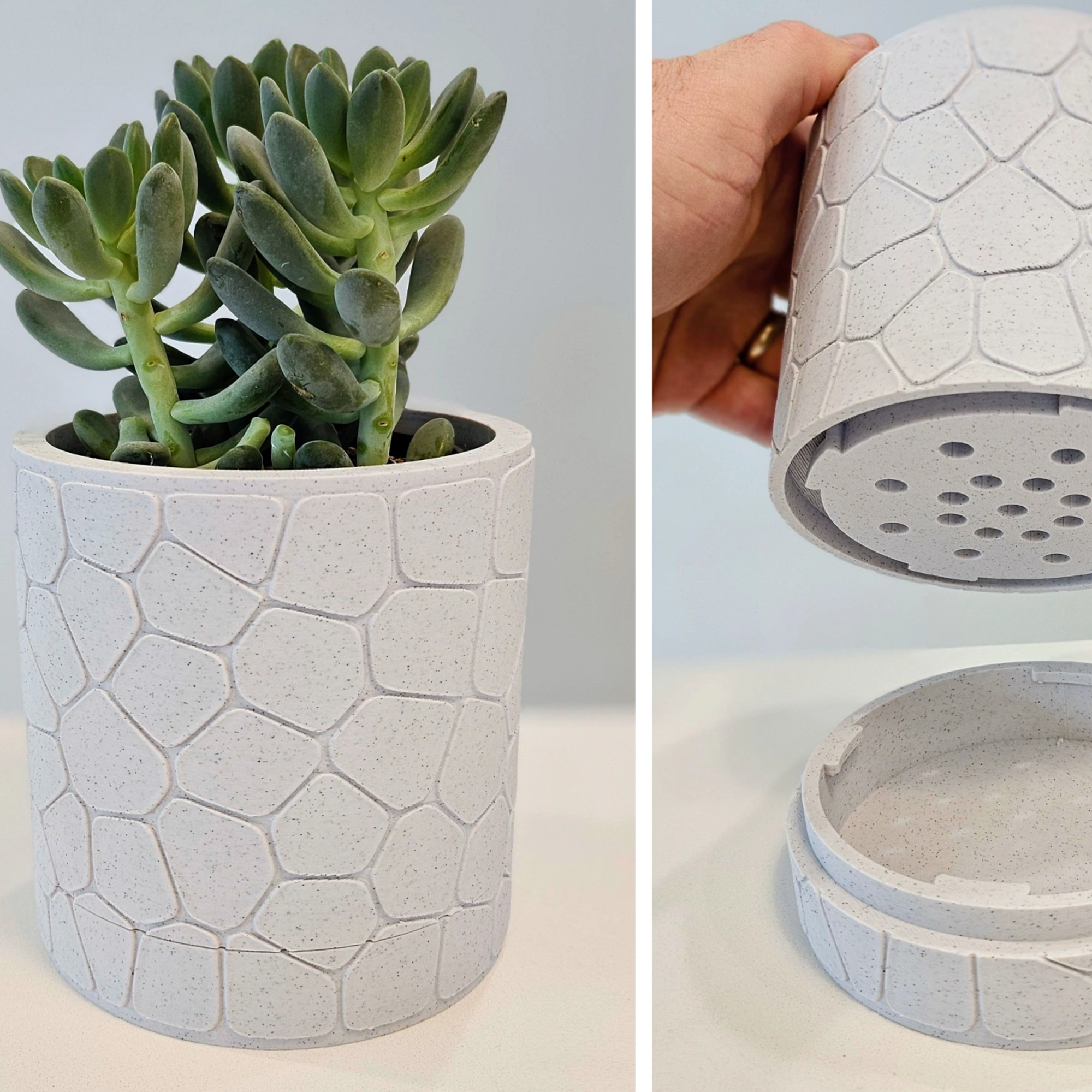 self watering planter 3d printed Pebbles Planter Hidden Self Watering