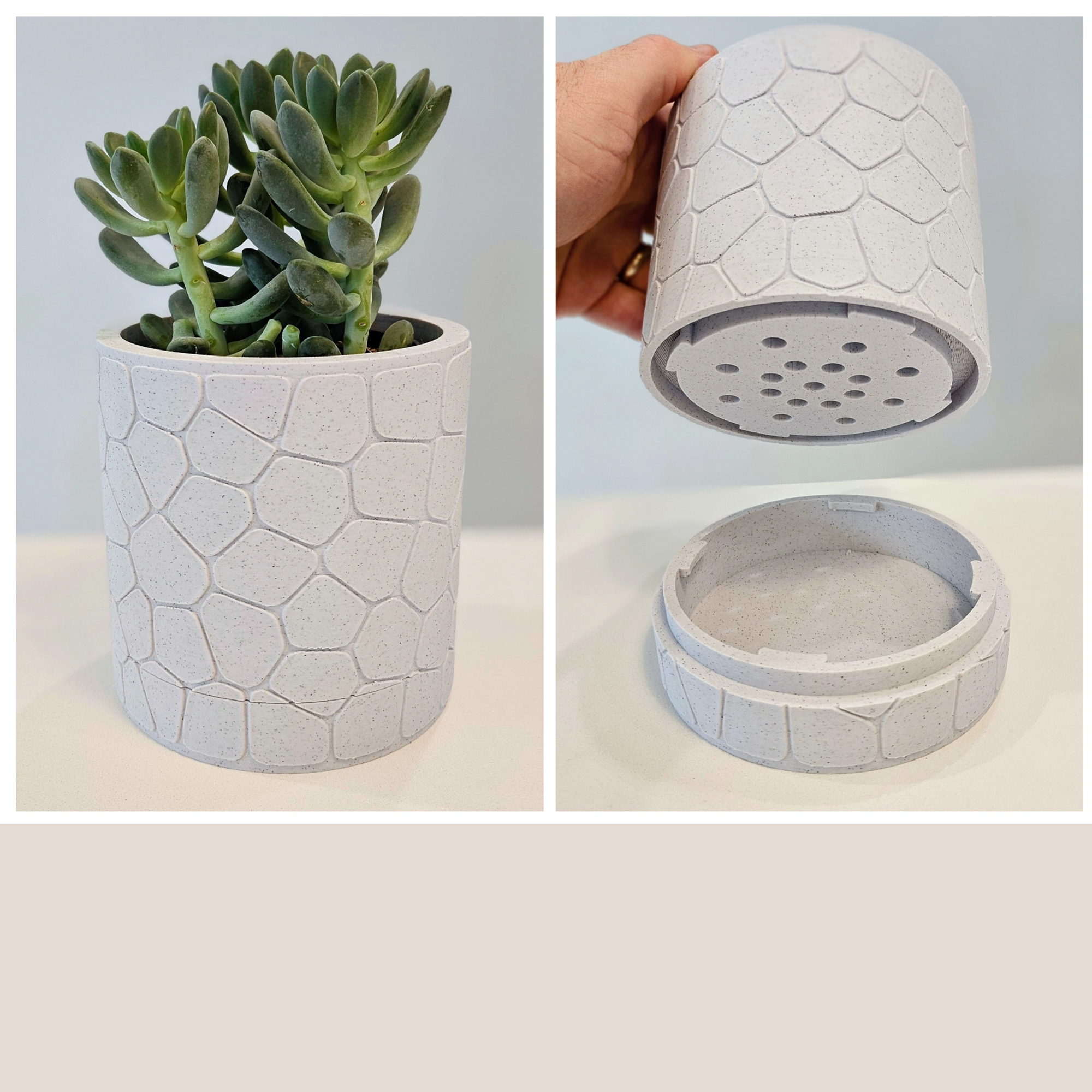 3d print self watering planter Pebbles Planter Hidden Self Watering