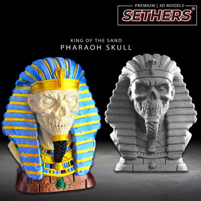 Pharaoh Skull | King of the Sand | 3D Printer Model Files