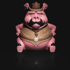 Piggy Bank - Sheriff Bacon Buck| 3D Printer Model Files