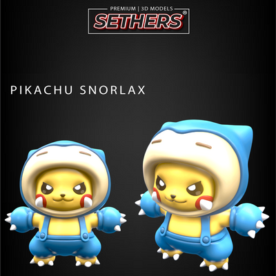 Pikachu Snorlax | Pokemon | 3D Printer Model Files