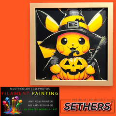 Pikachu Witch | Photo Filament Painting | 3D Printing Model Files