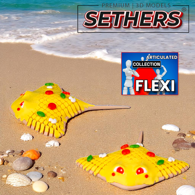 Pizza Manta Ray | Articulated Flexi | Best 3D Printing Model Files