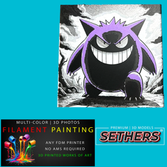 Pokemon Gengar | Photo Filament Painting | 3D Printing Models