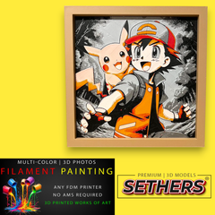 Pokemon Pikachu | Photo Filament Painting | 3D Printing Model Files