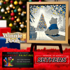 Pooh Christmas Tree | Photo Filament Painting | 3D Printer Model File