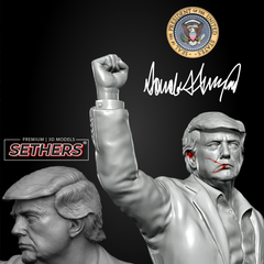 President Donald J. Trump Fist Raised Bust | 3D Printer Model Files