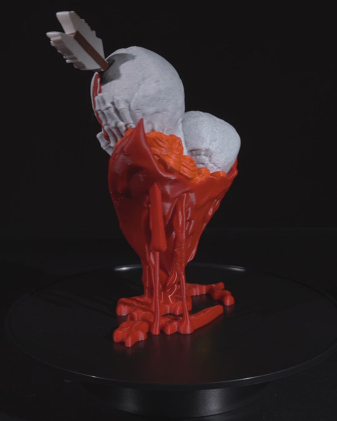 skull love heart 3d printer model files for download and buy