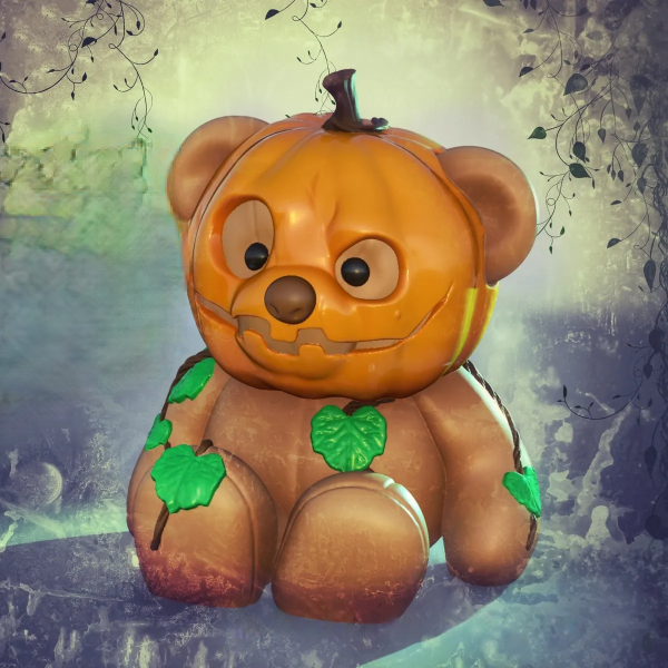 Pumpkin Head Teddy Bear | 3D Printer Model Files