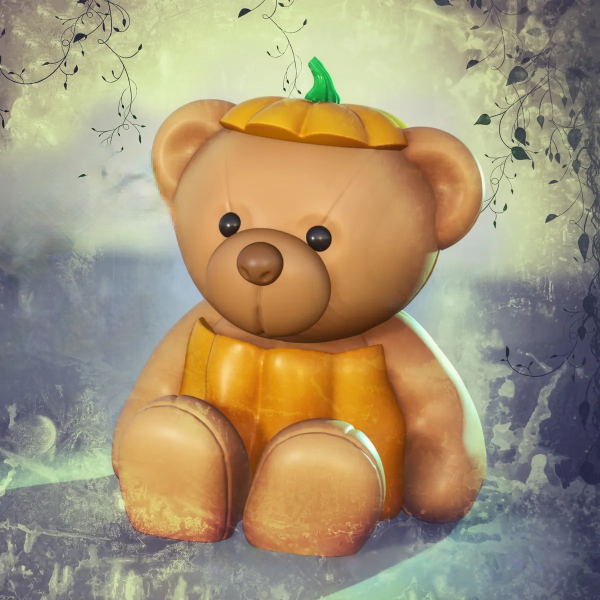 Pumpkin Teddy Bear | 3D Printer Model Files