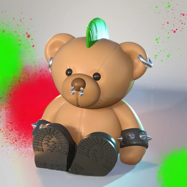 Punk Rock Teddy Bear | 3D Printer Model Files