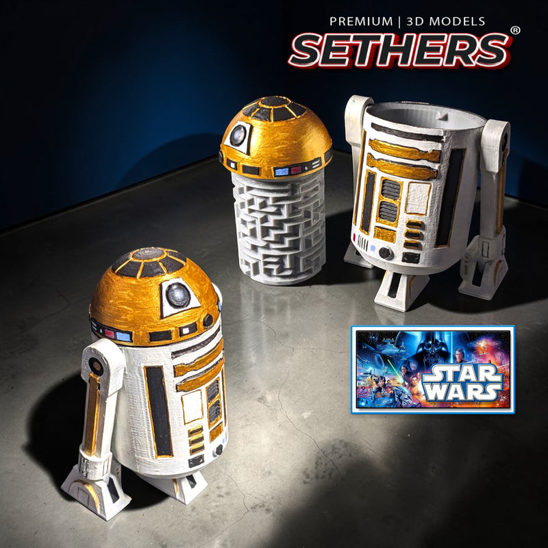 R2D2 | Star Wars | Maze Locking Container | Best 3D Printing Model Files