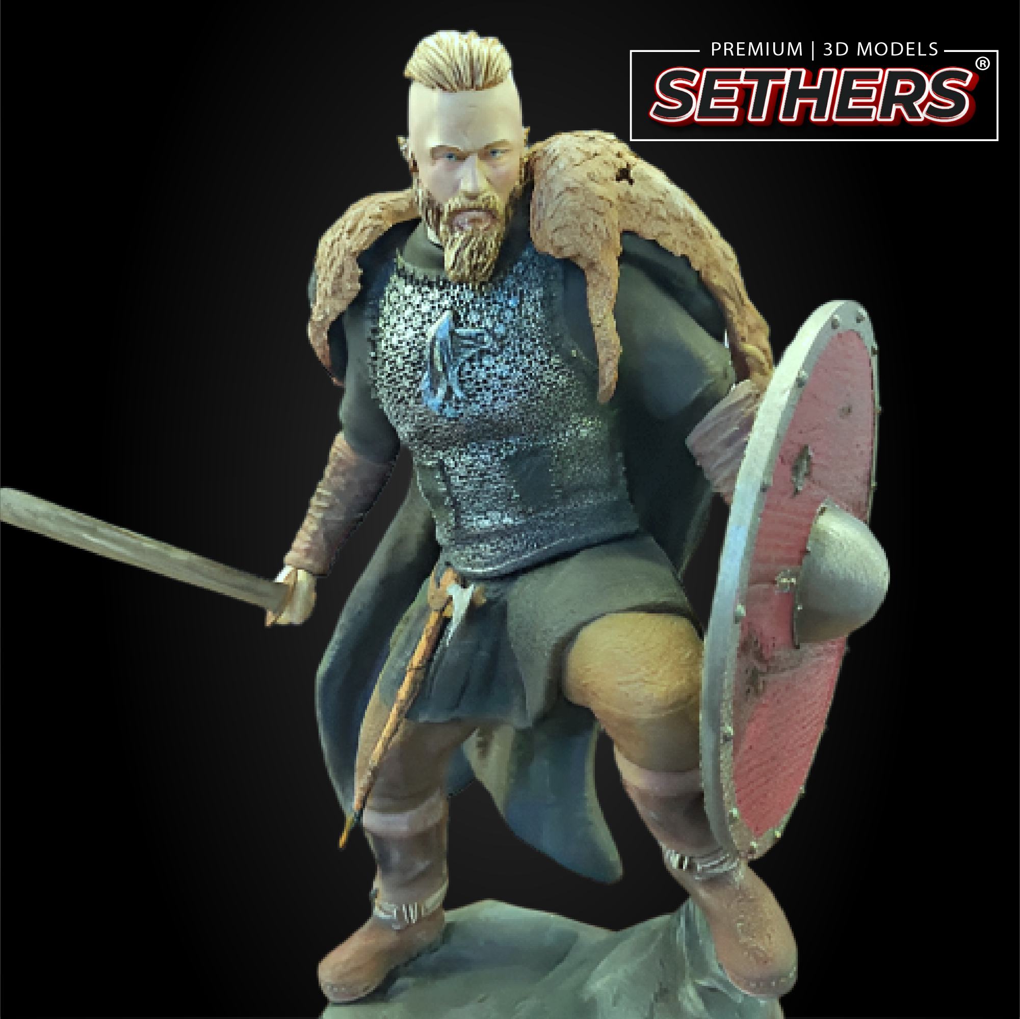 3d Model Ragnar Ragnar Lothbrok Vikings Sculpture | Travis Fimmel | 3D Printer Model F