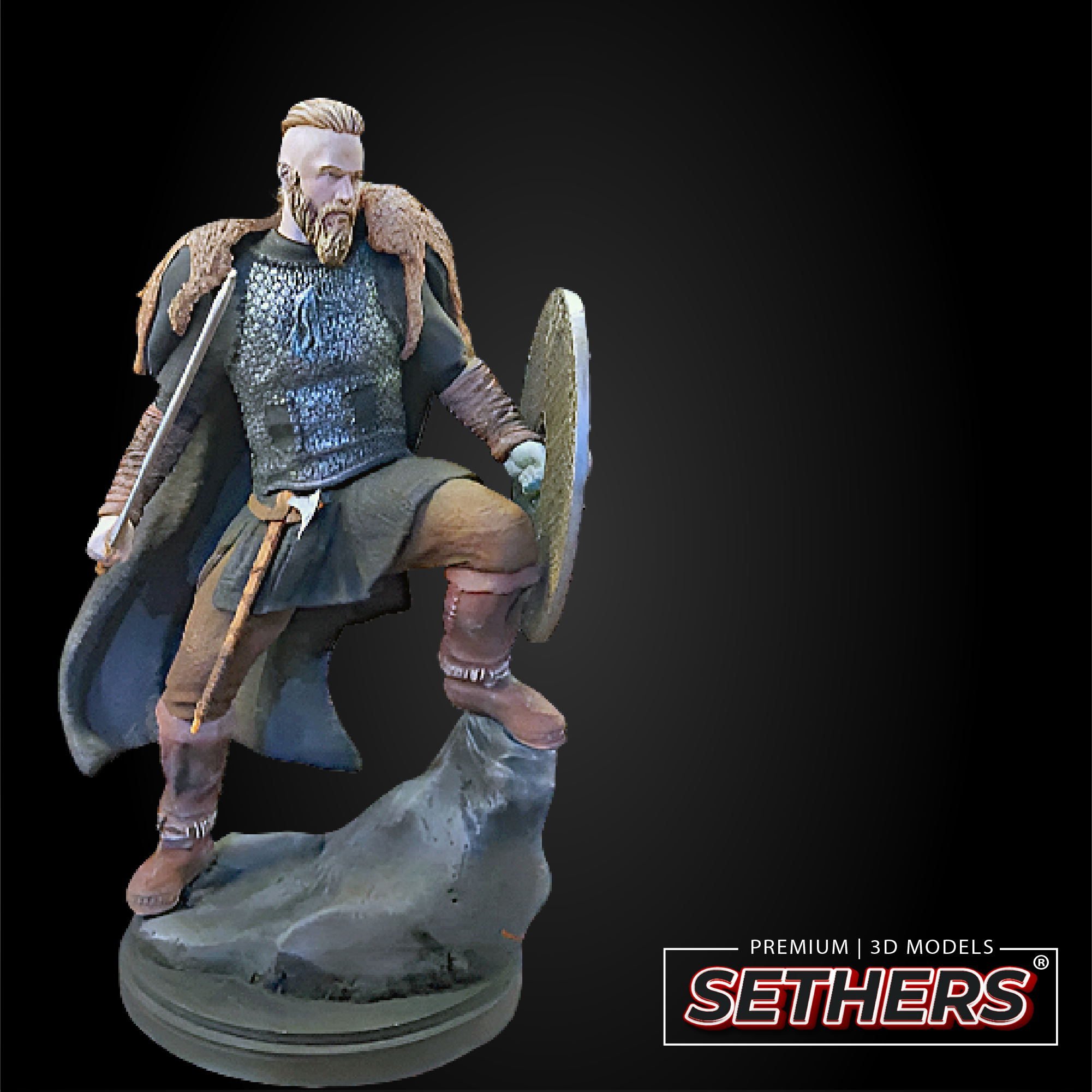 3d Model Ragnar Ragnar Lothbrok Vikings Sculpture | Travis Fimmel | 3D Printer Model F