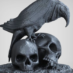 Raven with Skulls Statue | 3D Printer Model Files