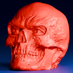 Red Skull Head Sculpture | 3D Printing Model STL Files