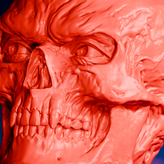 Red Skull Head Sculpture | 3D Printing Model STL Files