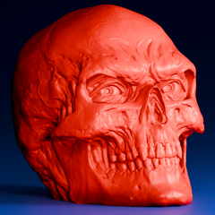 Red Skull Head Sculpture | 3D Printing Model STL Files