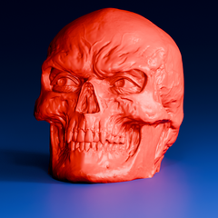 Red Skull Head Sculpture | 3D Printing Model STL Files