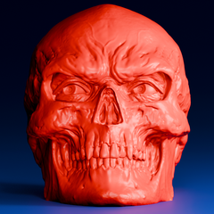 Red Skull Head Sculpture | 3D Printing Model STL Files