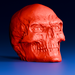 Red Skull Head Sculpture | 3D Printing Model STL Files