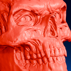 Red Skull Head Sculpture | 3D Printing Model STL Files