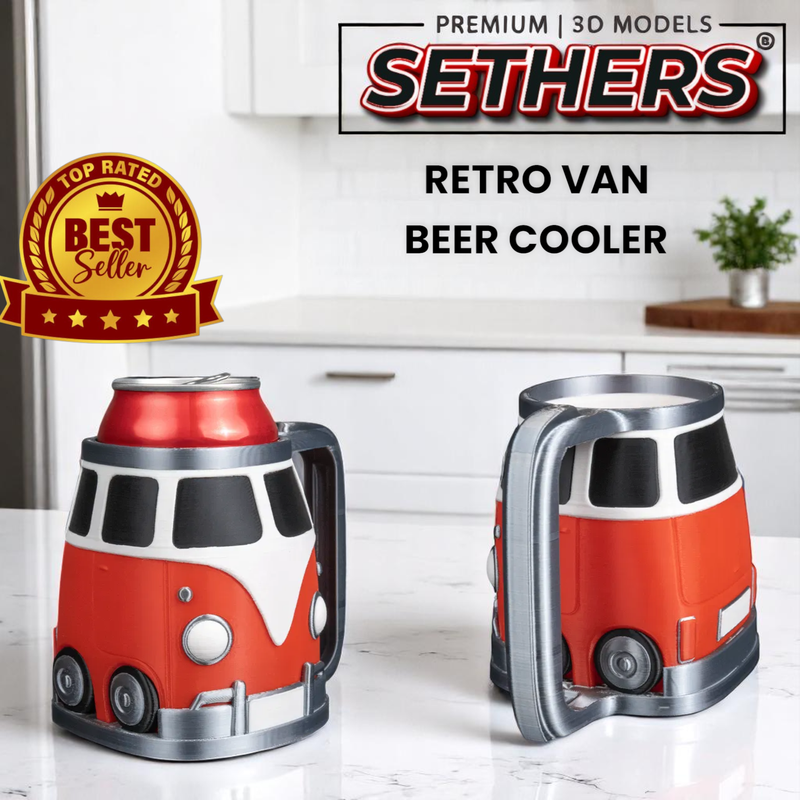 Retro Van Beer Can Cooler Holder Koozie | Best 3D Printing Models