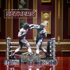 Rocky Balboa vs Apollo Creed Boxing Ring Diorama 3D Printer Model Files